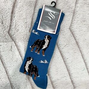 NWT Sock Smith Blue Bernese High Socks